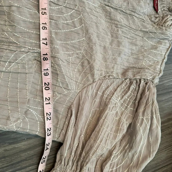 Mac Dougal & Houston Womens Button-Up Top 2X Gray Cotton Puff Sleeves Y2K - Picture 5 of 7